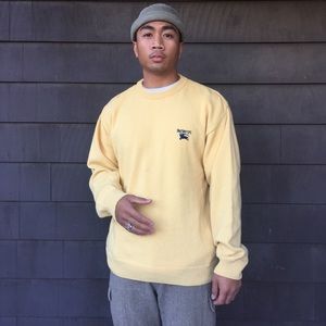 VINTAGE BURBERRY PULLOVER KNIT SWEATER YELLOW